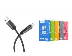 Кабель USB - MicroUSB HOCO U35 2,4A (черный) 1,2м (в оплетке)