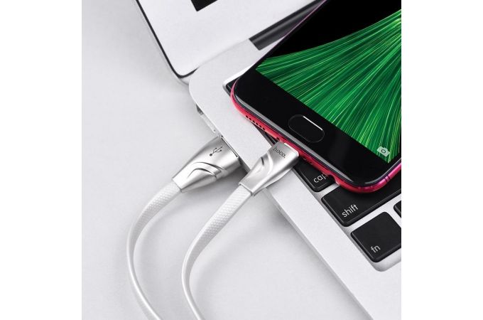 Кабель USB - MicroUSB HOCO U57 2A (белый) 1м