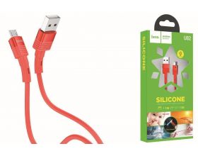 Кабель USB - MicroUSB HOCO U82 2,4A (красный) 1,2м (силиконовый)