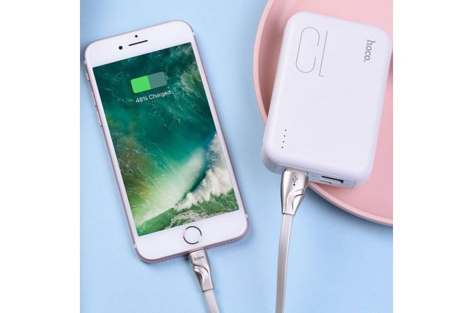 Кабель USB - Lightning HOCO U57, 2,4A (белый) 1,2м