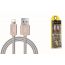 Кабель USB - Lightning HOCO U5 Full-Metal 2,4A (золотистый) 1,2м (металлическая оплетка)