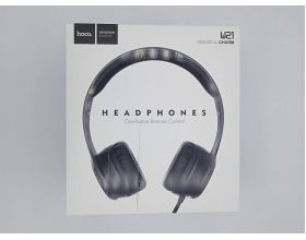 Наушники мониторные проводные HOCO W21 Graceful charm wire control headphones (черный) (УЦЕНКА! МЯТАЯ УПАКОВКА)