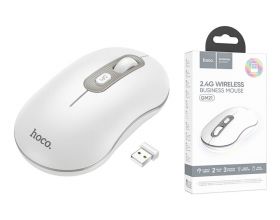 Мышь беспроводная HOCO GM21 (USB, 2.4ГГц+ВТ, 10м) (белый-серый)