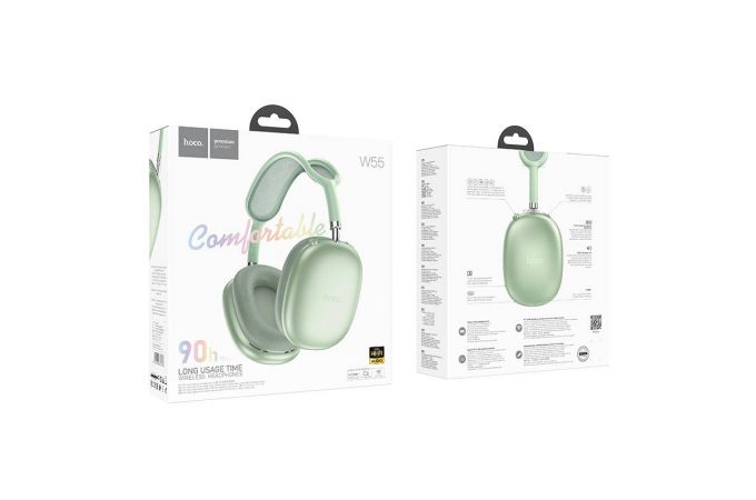 Наушники мониторные беспроводные HOCO W55 Pleasing BT headphones (зеленый)