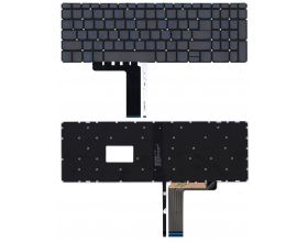 Клавиатура для ноутбука Lenovo IdeaPad L340-15 серая с голубой подсветкой