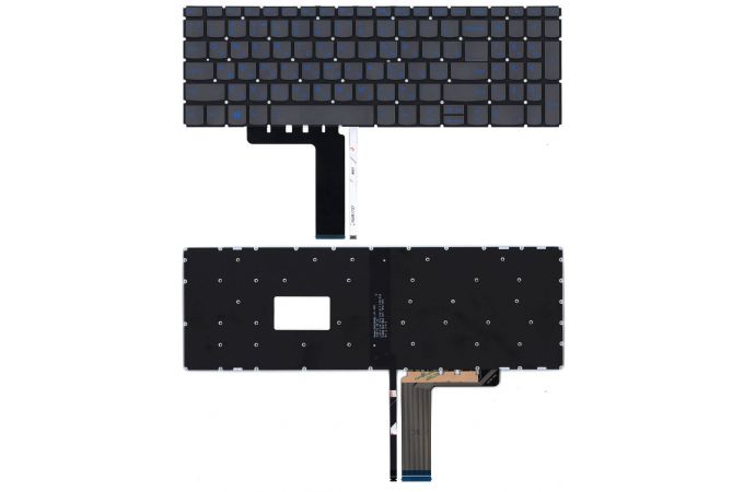 Клавиатура для ноутбука Lenovo IdeaPad L340-15 серая с голубой подсветкой