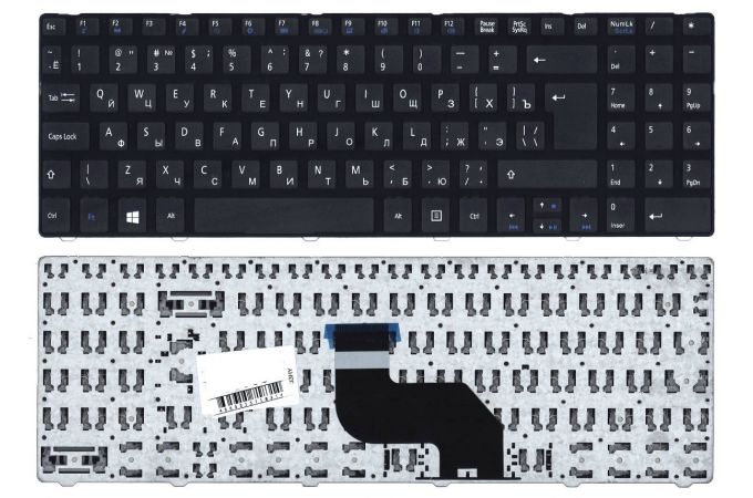 Клавиатура для ноутбука MSI CR640 CX640 черная c рамкой, большой (вертикальный) Enter