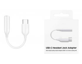 Аудио адаптер USB-C Headset Jack Adapter (штекер Type-C - гнездо AUX) (белый)