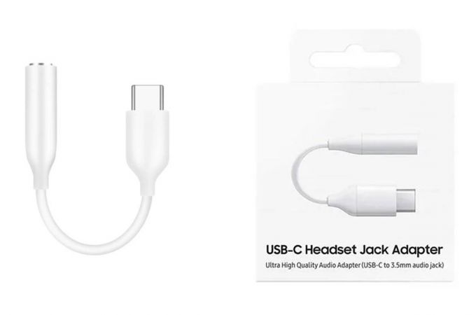 Аудио адаптер USB-C Headset Jack Adapter (штекер Type-C - гнездо AUX) (белый)