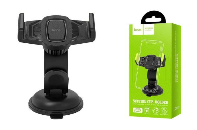 Держатель автомобильный для телефона HOCO CA40 Refined suction cup base in-car dashboard phone holder черный