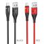 Кабель USB - Lightning HOCO U93, 2,4A (черный) 1,2м (в оплетке, LED индикатор)