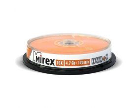 DVD+R Mirex 4,7 Гб 16x Cake box 10 (пластиковый туб 10 шт)