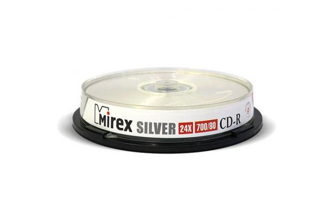 CD-R Mirex SILVER 700 Мб 24x Cake box 10 (пластиковый бокс 10 шт)