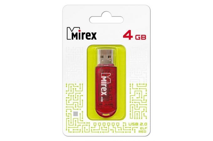 Флешка USB 2.0 Mirex ELF RED 4GB (ecopack)