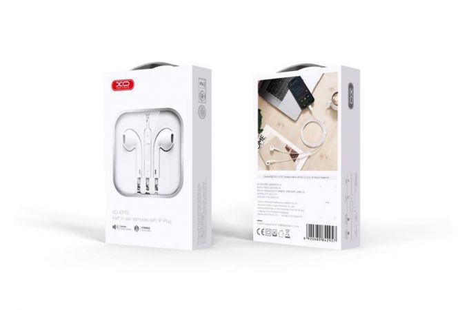 Наушники вакуумные проводные XO EP70 wired plastics lighting earphone ( no need bluetooth ) White