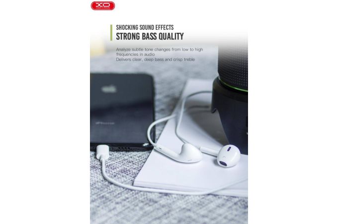 Наушники вакуумные проводные XO EP13 Lighting Bluetooth earphone ( pop up windows) White