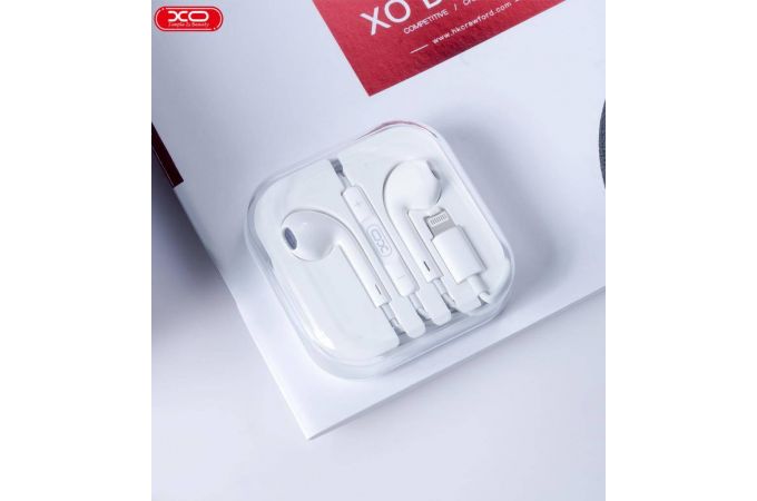 Наушники вакуумные проводные XO EP13 Lighting Bluetooth earphone ( pop up windows) White