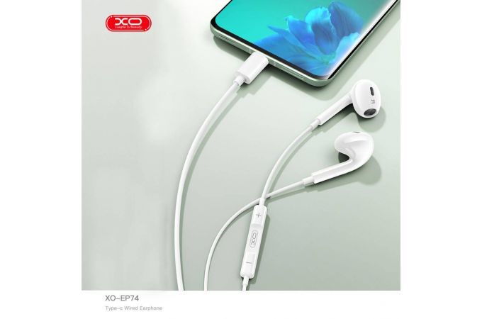 Наушники вакуумные проводные XO EP74 Original Series Fourth Generation Type-C Digital Decoded Half In ear White