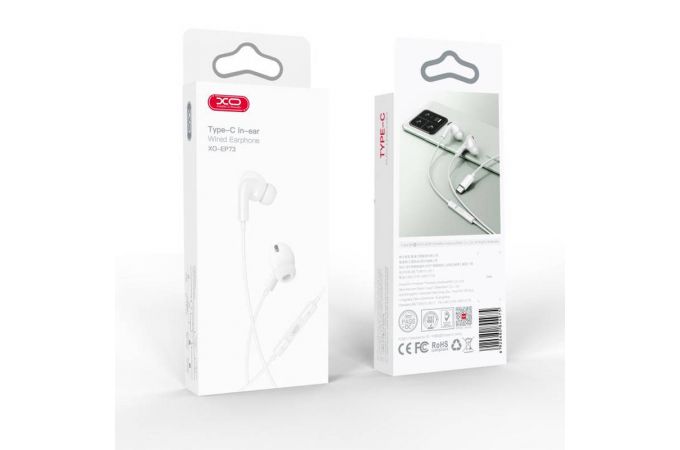 Наушники вакуумные проводные XO EP73 Original Series Third Generation Type-C Digital Decoded in ear  White