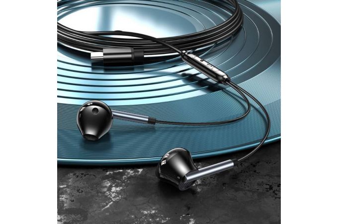 Наушники вакуумные проводные XO EP66 Crescent Type-C digital decoding flat Black