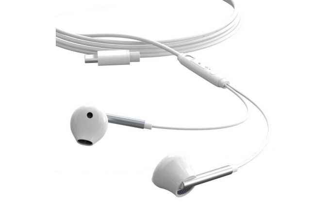 Наушники вакуумные проводные XO EP66 Crescent Type-C digital decoding flat White