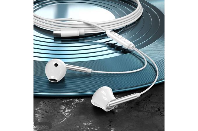 Наушники вакуумные проводные XO EP66 Crescent Type-C digital decoding flat White