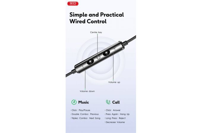 Наушники вакуумные проводные XO EP60 Transsion Type-C digital decoding metal (supporting mostly samsung ) Black