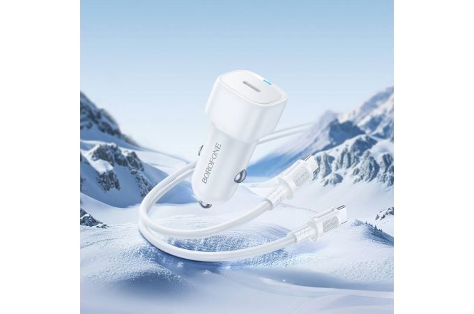 Автомобильное зарядное устройство BOROFONE BZ34A Cloud с одним портом PD20W (Type-C - Type-C) (белый)