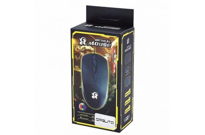 Мышь проводная оптическая Орбита OT-PCM44 (USB, 1600 dpi, 2 кнопки) (черный)