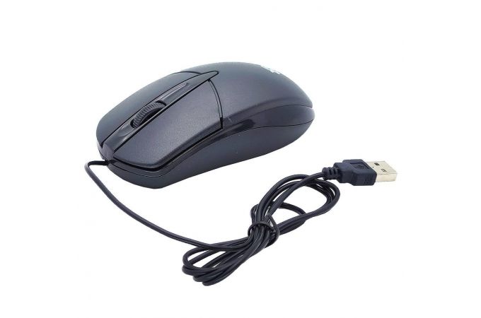 Мышь проводная оптическая Орбита OT-PCM44 (USB, 1600 dpi, 2 кнопки) (черный)