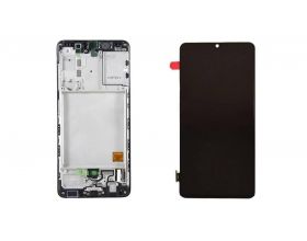 Дисплей для Samsung A415F Galaxy A41 Black (черный) в сборе с тачскрином + рамка, 100%