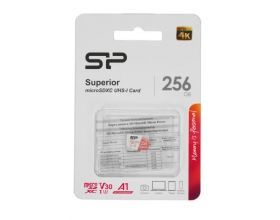 Карта памяти MicroSDXC_256 Gb Silicon Power 100/80Mb/s б/ад Superior Class 10 UHS-I U3 SP256GBSTXDA2V20