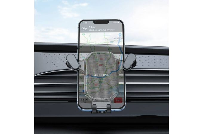 Держатель автомобильный для телефона BOROFONE BH76  в решетку воздуховода черный