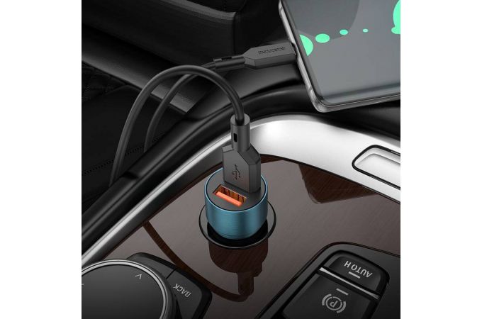 Автомобильное зарядное устройство АЗУ 2USB + кабель Lightning BOROFONE BZ19 Wisdom (черный)