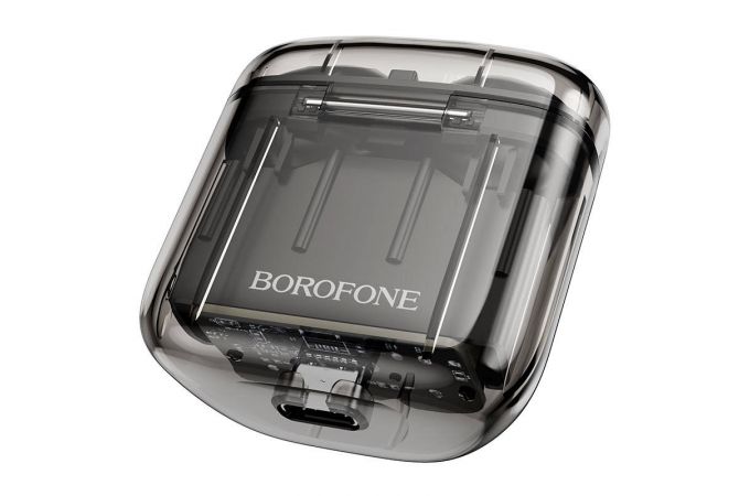 Наушники вакуумные беспроводные BOROFONE BW23 Crystal bean Transparent Edition true wireless BT headset (черный)