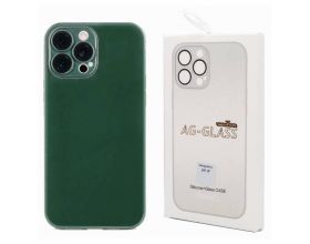 Чехол стекло + силикон для iPhone 12 (6,1) AG-GLASS ( звенящий зеленый)