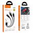 Кабель USB 4 в 1 HOCO U104 3-in-1 Ultra 6A fast charging data cable(for iP+Micro+Type-C) (черный) 1м