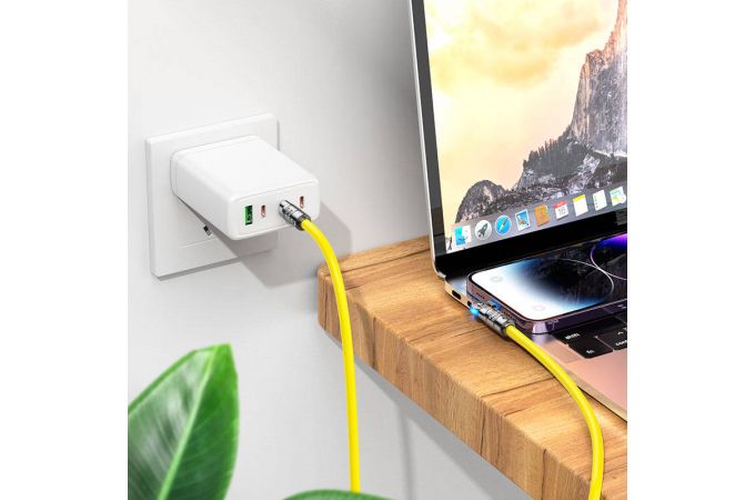 Кабель USB Type-C - Lightning HOCO U118, 3A PD20W (желтый) 1м