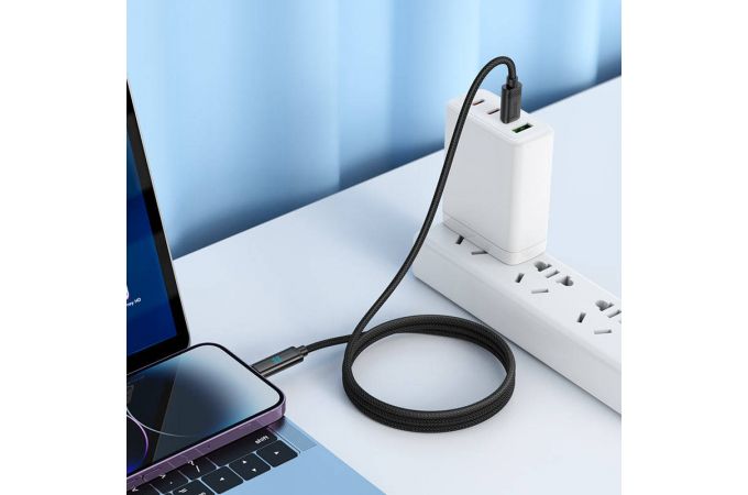 Кабель USB Type-C - Lightning  HOCO U127 Power PD charging data cable iP (черный) дисплей 1,2 м