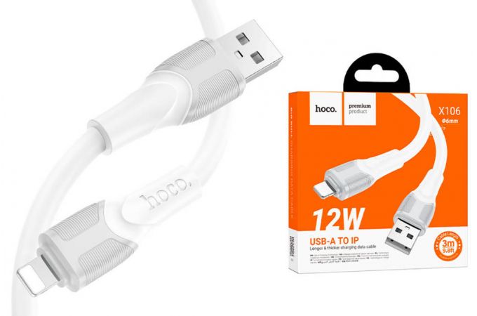 Кабель USB Type-C - Lightning HOCO X106 Big bull PD charging data cable iP(белый) 3м