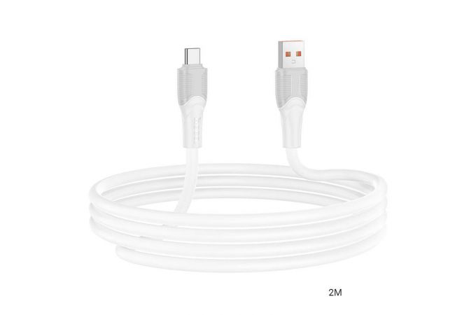 Кабель USB - USB Type-C HOCO X106 5A Big bull charging data cable Type-C (белый) 2м