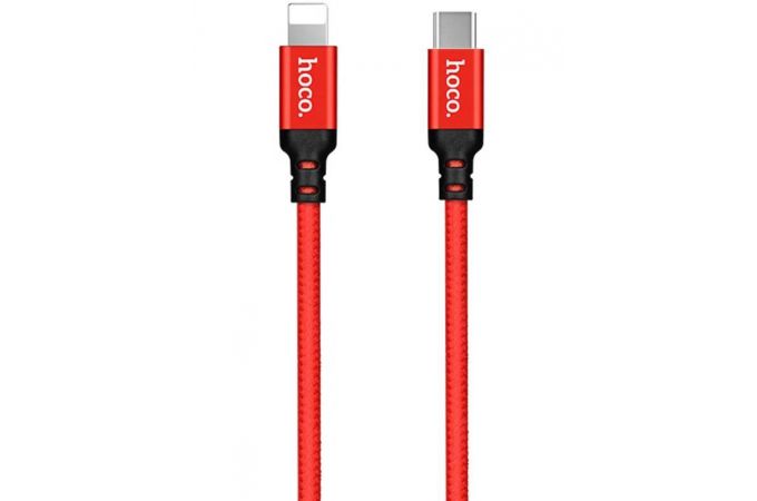 Кабель USB Type-C - Lightning HOCO X14 (красный) 3м (в оплетке)