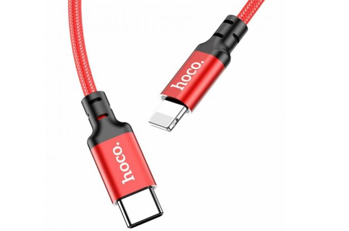 Кабель USB Type-C - Lightning HOCO X14 (красный) 3м (в оплетке)