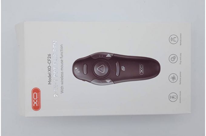 Кликер плюс лазерная указка XO CF26 PPT Flip Pen + Mouse 2-in-1 (Battery model) Black (УЦЕНКА! МЯТАЯ УПАКОВКА)