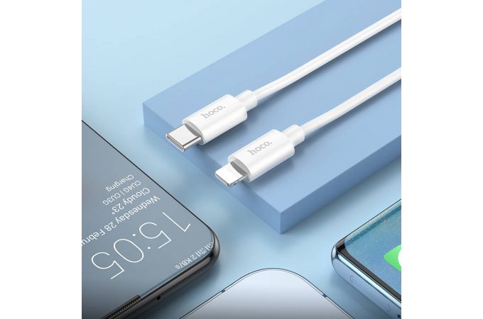 Кабель USB Type-C - Lightning HOCO X87 Magic (белый) 1м (силиконовый)