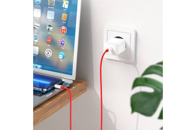 Кабель USB Type-C - Lightning HOCO X87 Magic (белый) 1м (силиконовый)