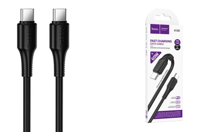 Кабель Type-C - Type-C HOCO X120 Beneficio 60W (черный)