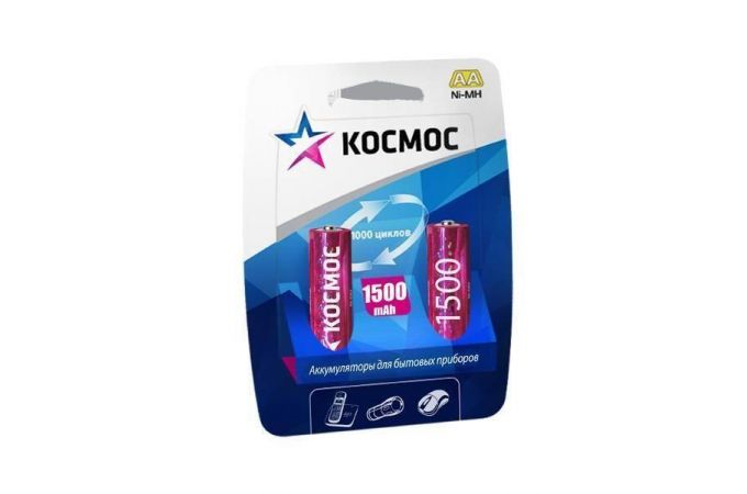 Аккумуляторы Космос R6 1500mAh BL2 2/AA 2шт