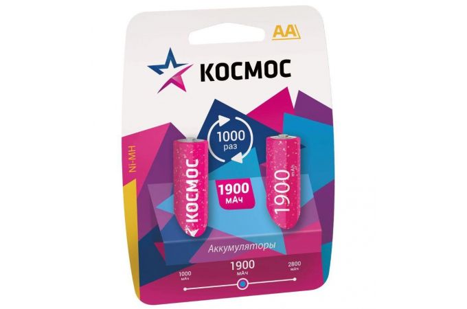 Аккумуляторы Космос R6 1900mAh BL2 2/AA 2шт