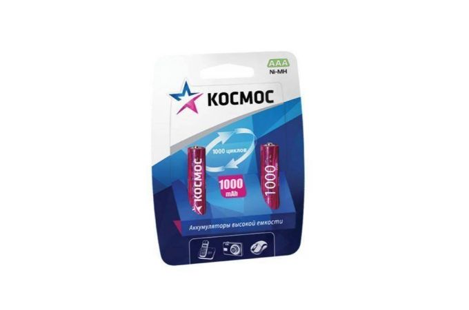 Аккумуляторы Космос R03 1000mAh BL2 2/AAA 2шт